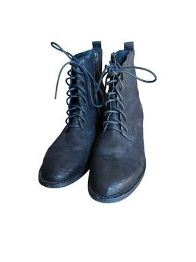 Eileen Fisher Leather Lace-Up Ankle Combat Boot Size 8